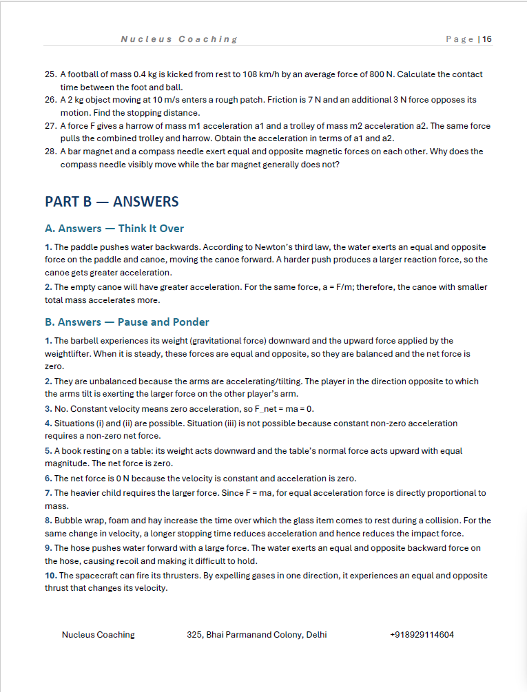 Class 9 Science – How Forces Affect Motion Notes