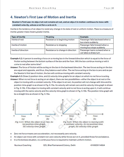 Class 9 Science – How Forces Affect Motion Notes